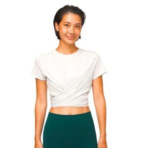 Lululemon - Wrap T-Shirt - Yoga Top - Dove Grey - US 12